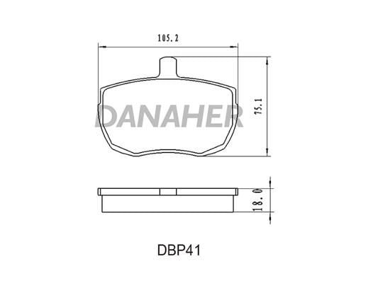 Danaher DBP41 Brake Pad Set, disc brake DBP41: Buy near me in Poland at 2407.PL - Good price!