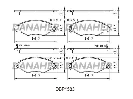 Danaher DBP1583 Тормозные колодки дисковые, комплект DBP1583: Отличная цена - Купить в Польше на 2407.PL!