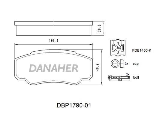 Danaher DBP1790-01 Klocki hamulcowe, zestaw DBP179001: Dobra cena w Polsce na 2407.PL - Kup Teraz!