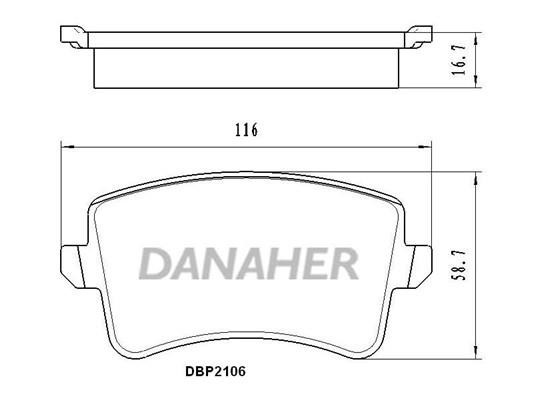 Danaher DBP2106 Brake Pad Set, disc brake DBP2106: Buy near me in Poland at 2407.PL - Good price!