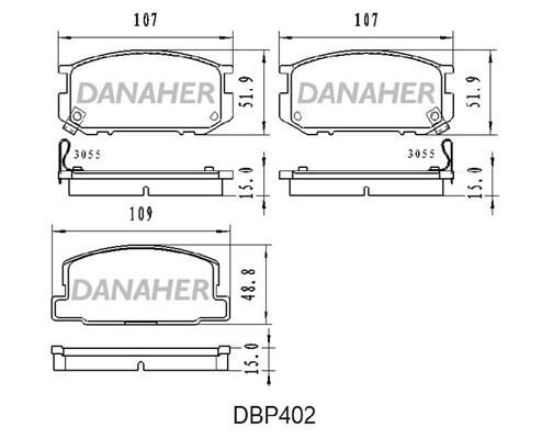 Danaher DBP402 Гальмівні колодки, комплект DBP402: Приваблива ціна - Купити у Польщі на 2407.PL!