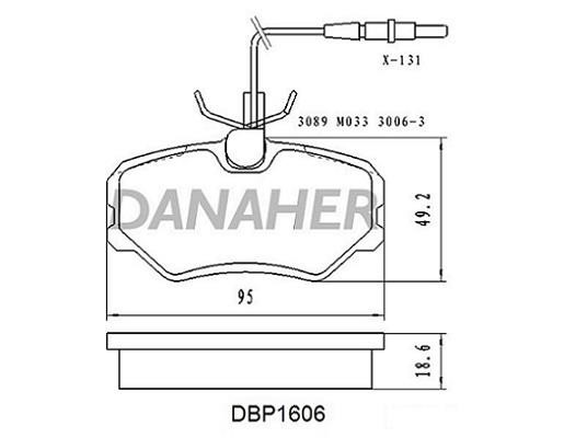 Danaher DBP1606 Brake Pad Set, disc brake DBP1606: Buy near me in Poland at 2407.PL - Good price!