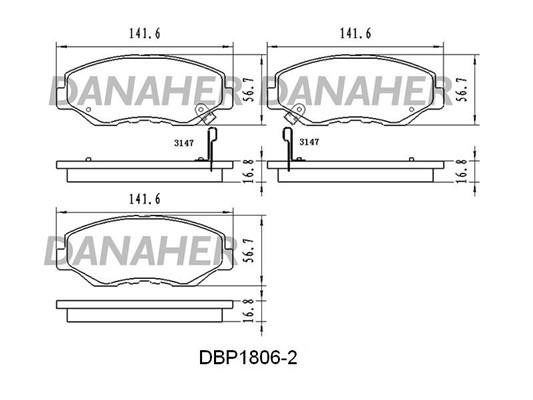 Danaher DBP1806/2 Brake Pad Set, disc brake DBP18062: Buy near me at 2407.PL in Poland at an Affordable price!