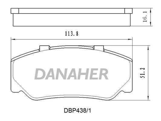 Danaher DBP438/1 Гальмівні колодки, комплект DBP4381: Приваблива ціна - Купити у Польщі на 2407.PL!