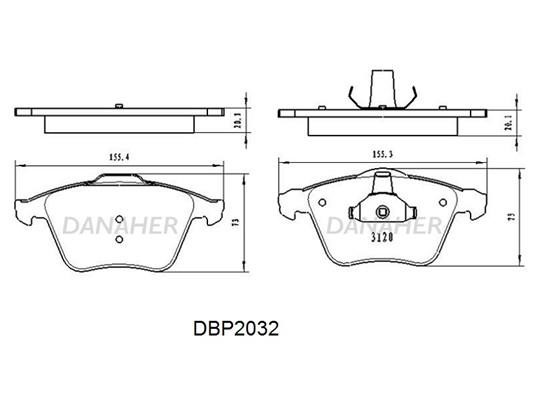 Danaher DBP2032 Brake Pad Set, disc brake DBP2032: Buy near me in Poland at 2407.PL - Good price!