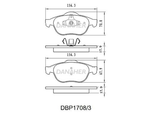 Danaher DBP1708/3 Brake Pad Set, disc brake DBP17083: Buy near me in Poland at 2407.PL - Good price!