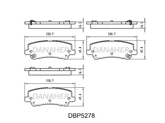 Danaher DBP5278 Front disc brake pads, set DBP5278: Buy near me in Poland at 2407.PL - Good price!