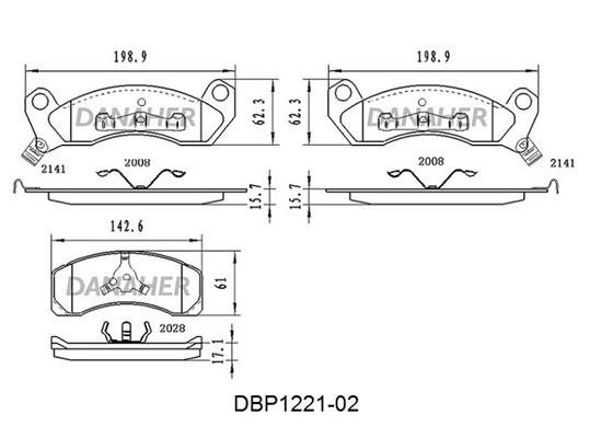 Danaher DBP1221-02 Brake Pad Set, disc brake DBP122102: Buy near me in Poland at 2407.PL - Good price!