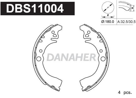 Danaher DBS11004 Колодки гальмівні барабанні, комплект DBS11004: Приваблива ціна - Купити у Польщі на 2407.PL!