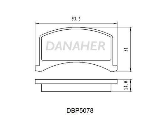 Danaher DBP5078 Front disc brake pads, set DBP5078: Buy near me in Poland at 2407.PL - Good price!
