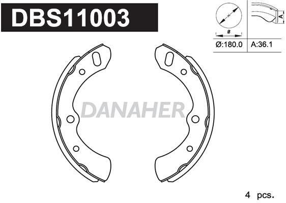 Danaher DBS11003 Brake shoe set DBS11003: Buy near me in Poland at 2407.PL - Good price!