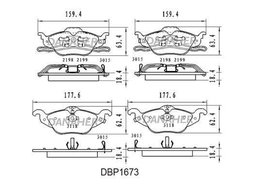 Danaher DBP1673 Brake Pad Set, disc brake DBP1673: Buy near me in Poland at 2407.PL - Good price!
