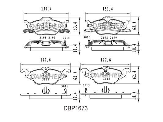 Danaher DBP1673 Гальмівні колодки, комплект DBP1673: Приваблива ціна - Купити у Польщі на 2407.PL!