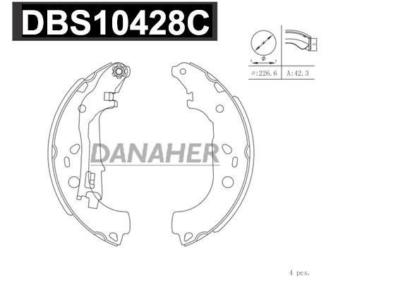 Danaher DBS10428C Колодки тормозные барабанные, комплект DBS10428C: Отличная цена - Купить в Польше на 2407.PL!