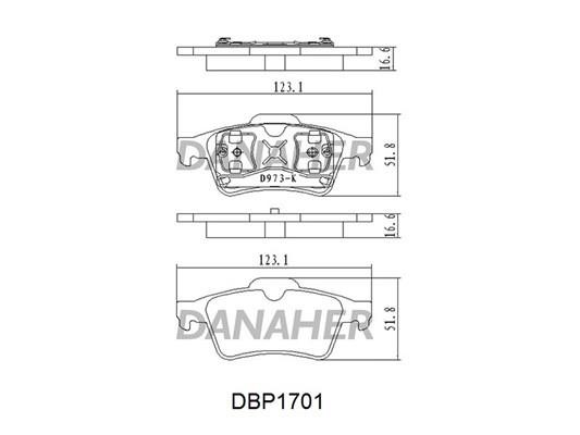 Danaher DBP1701 Гальмівні колодки, комплект DBP1701: Приваблива ціна - Купити у Польщі на 2407.PL!