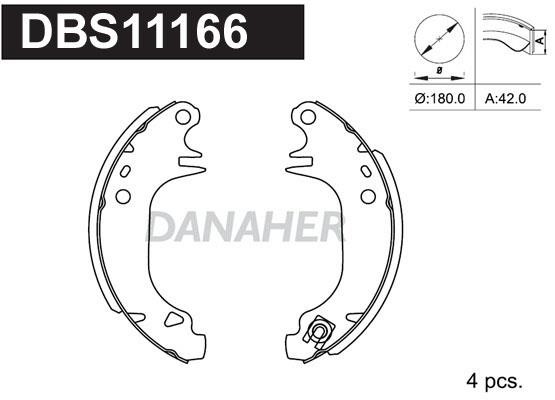 Danaher DBS11166 Brake shoe set DBS11166: Buy near me in Poland at 2407.PL - Good price!