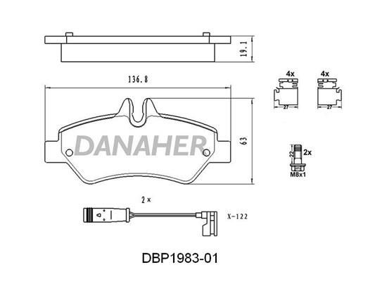 Danaher DBP1983-01 Тормозные колодки дисковые, комплект DBP198301: Отличная цена - Купить в Польше на 2407.PL!