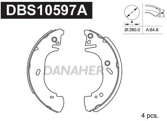 Danaher DBS10597A Колодки тормозные барабанные, комплект DBS10597A: Отличная цена - Купить в Польше на 2407.PL!