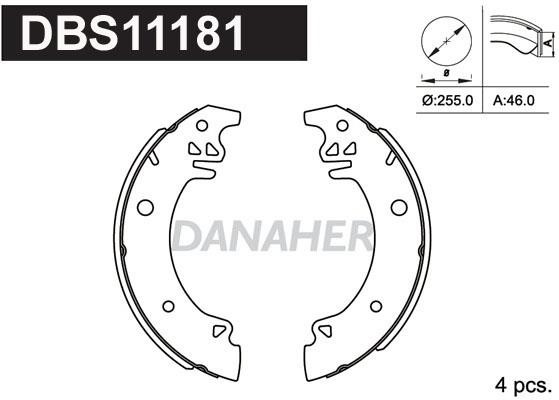 Danaher DBS11181 Колодки гальмівні барабанні, комплект DBS11181: Приваблива ціна - Купити у Польщі на 2407.PL!