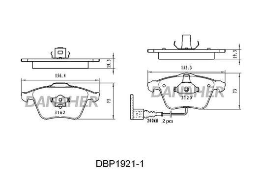 Danaher DBP1921/1 Scheibenbremsbeläge, Set DBP19211: Kaufen Sie zu einem guten Preis in Polen bei 2407.PL!