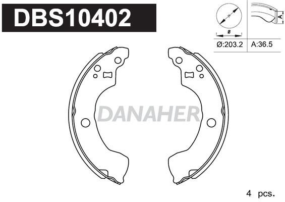 Danaher DBS10402 Колодки тормозные барабанные, комплект DBS10402: Отличная цена - Купить в Польше на 2407.PL!