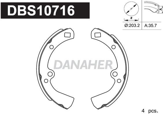 Danaher DBS10716 Bremsbackensatz DBS10716: Kaufen Sie zu einem guten Preis in Polen bei 2407.PL!