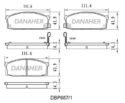 Danaher DBP687/1 Тормозные колодки дисковые, комплект DBP6871: Отличная цена - Купить в Польше на 2407.PL!