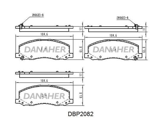 Danaher DBP2082 Гальмівні колодки, комплект DBP2082: Приваблива ціна - Купити у Польщі на 2407.PL!