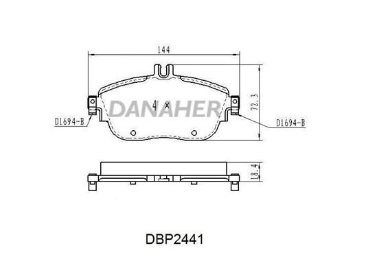 Danaher DBP2441 Brake Pad Set, disc brake DBP2441: Buy near me in Poland at 2407.PL - Good price!