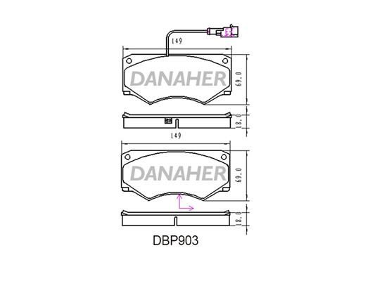 Danaher DBP903 Brake Pad Set, disc brake DBP903: Buy near me in Poland at 2407.PL - Good price!