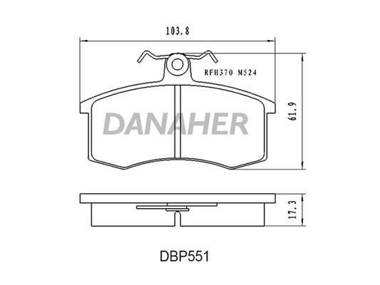 Danaher DBP551 Тормозные колодки дисковые, комплект DBP551: Отличная цена - Купить в Польше на 2407.PL!