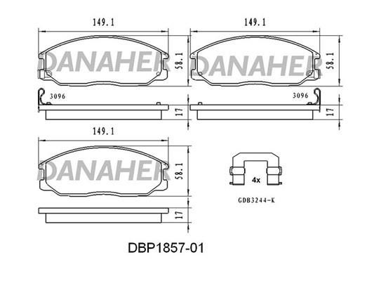 Danaher DBP1857-01 Тормозные колодки дисковые, комплект DBP185701: Отличная цена - Купить в Польше на 2407.PL!
