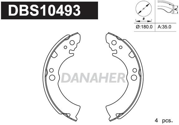 Danaher DBS10493 Колодки гальмівні барабанні, комплект DBS10493: Приваблива ціна - Купити у Польщі на 2407.PL!