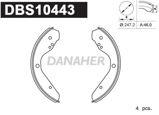 Danaher DBS10443 Колодки тормозные барабанные, комплект DBS10443: Отличная цена - Купить в Польше на 2407.PL!