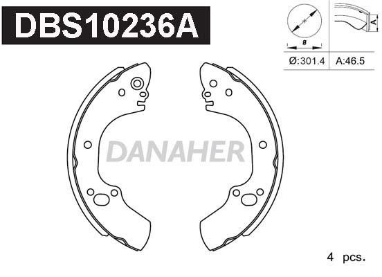Danaher DBS10236A Колодки гальмівні барабанні, комплект DBS10236A: Приваблива ціна - Купити у Польщі на 2407.PL!