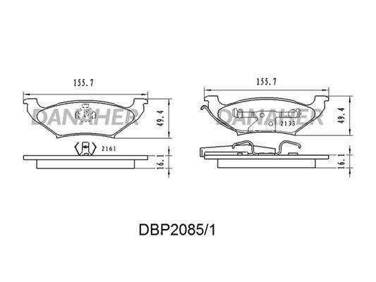 Danaher DBP2085/1 Brake Pad Set, disc brake DBP20851: Buy near me in Poland at 2407.PL - Good price!