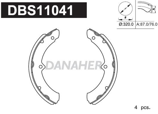 Danaher DBS11041 Brake shoe set DBS11041: Buy near me in Poland at 2407.PL - Good price!