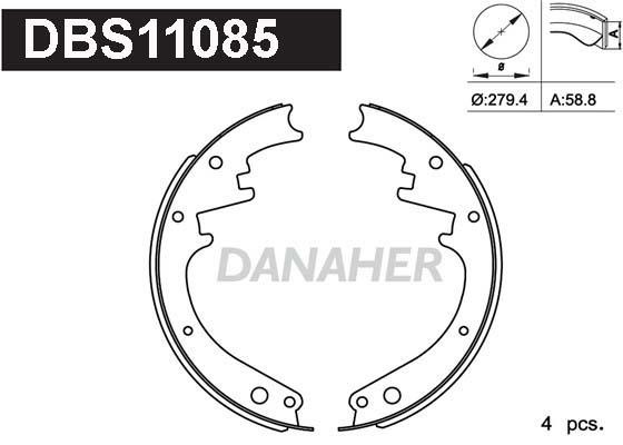 Danaher DBS11085 Колодки тормозные барабанные, комплект DBS11085: Отличная цена - Купить в Польше на 2407.PL!