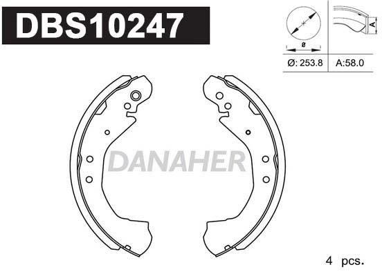 Danaher DBS10247 Колодки гальмівні барабанні, комплект DBS10247: Приваблива ціна - Купити у Польщі на 2407.PL!