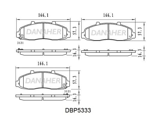Danaher DBP5333 Гальмівні колодки передні, комплект DBP5333: Приваблива ціна - Купити у Польщі на 2407.PL!