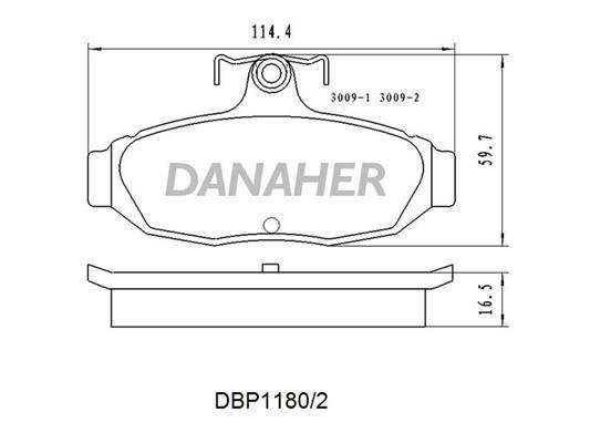 Danaher DBP1180/2 Тормозные колодки дисковые, комплект DBP11802: Отличная цена - Купить в Польше на 2407.PL!