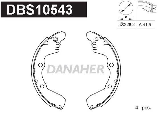 Danaher DBS10543 Колодки гальмівні барабанні, комплект DBS10543: Приваблива ціна - Купити у Польщі на 2407.PL!