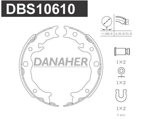 Danaher DBS10610 Parking brake shoes DBS10610: Buy near me in Poland at 2407.PL - Good price!