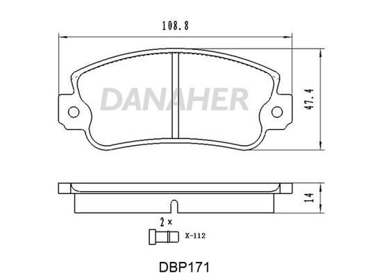 Danaher DBP171 Brake Pad Set, disc brake DBP171: Buy near me in Poland at 2407.PL - Good price!
