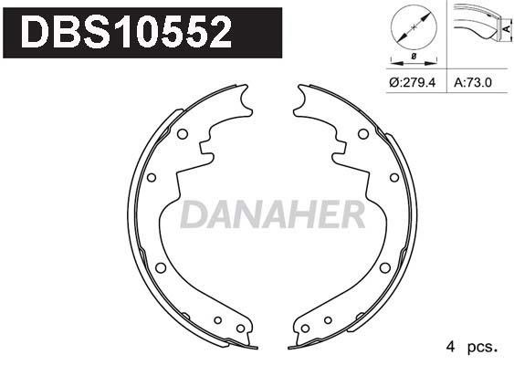 Danaher DBS10552 Колодки гальмівні барабанні, комплект DBS10552: Приваблива ціна - Купити у Польщі на 2407.PL!