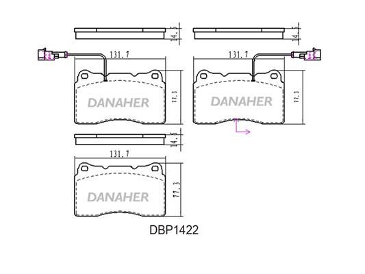 Danaher DBP1422 Brake Pad Set, disc brake DBP1422: Buy near me in Poland at 2407.PL - Good price!