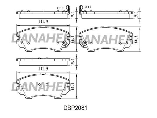 Danaher DBP2081 Гальмівні колодки, комплект DBP2081: Приваблива ціна - Купити у Польщі на 2407.PL!