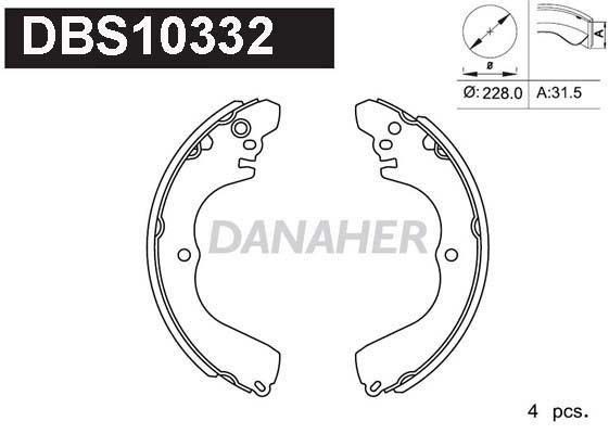 Danaher DBS10332 Колодки тормозные барабанные, комплект DBS10332: Отличная цена - Купить в Польше на 2407.PL!