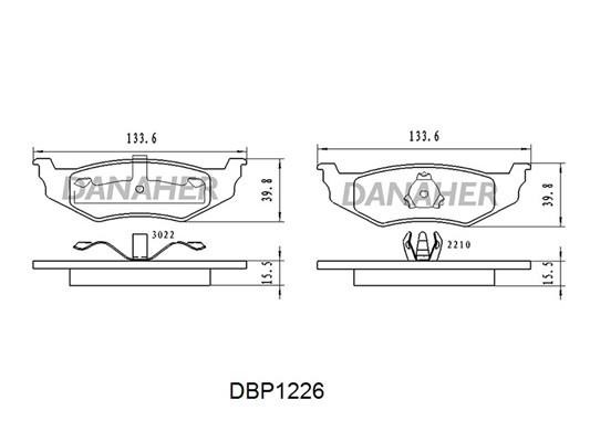 Danaher DBP1226 Тормозные колодки дисковые, комплект DBP1226: Отличная цена - Купить в Польше на 2407.PL!