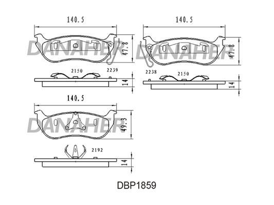 Danaher DBP1859 Brake Pad Set, disc brake DBP1859: Buy near me in Poland at 2407.PL - Good price!